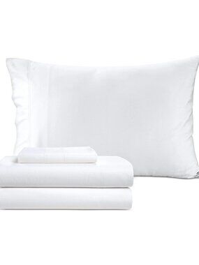 SleepRX 300 Thread Count 4-Pc. Sheet Set, Cotton-Bamboo - Bright White